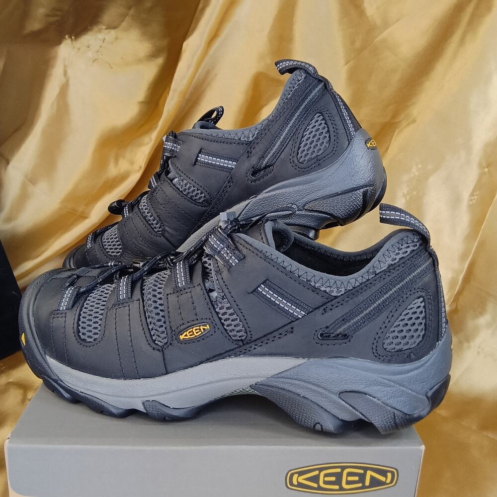 KEEN Mens Atlanta Low Steel Toe Work Shoes Sz 10 Wide Oil Slip Resistant Factory